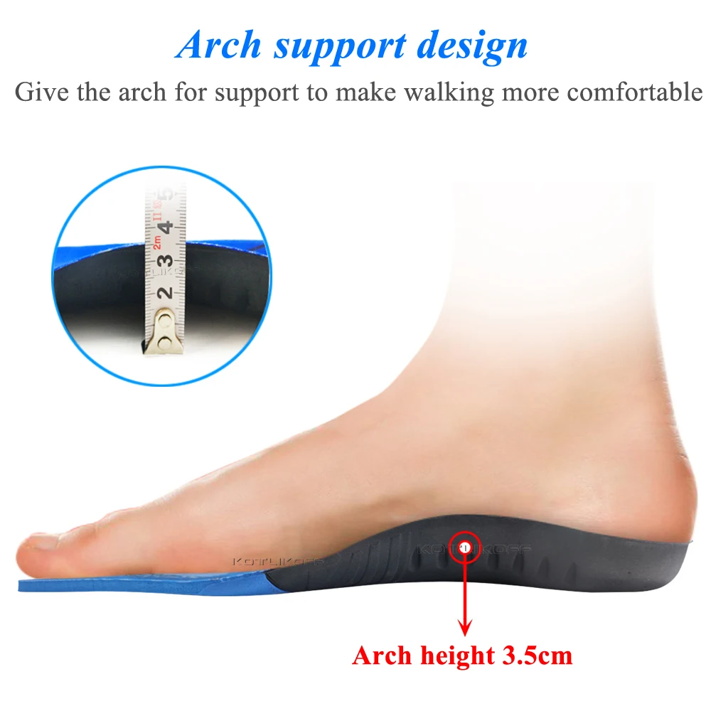 KOTLIKOFF Orthopedic Shoe Sole Insoles For Feet Sport Arch Support Insoles Lightweight Comfortable Foot Pad Insert For Men/Women