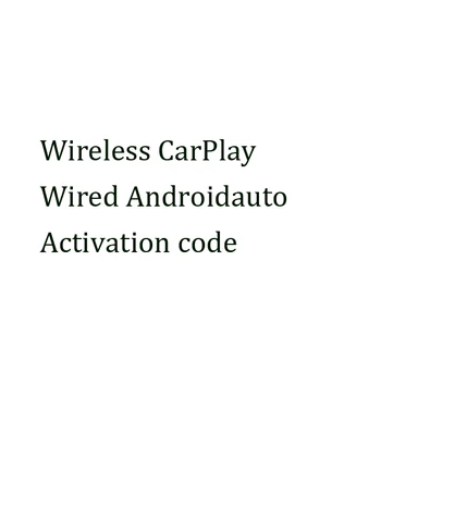 Беспроводная активация CarPlay, код лицензии Android для экрана Android 10 вместо ключа carplay