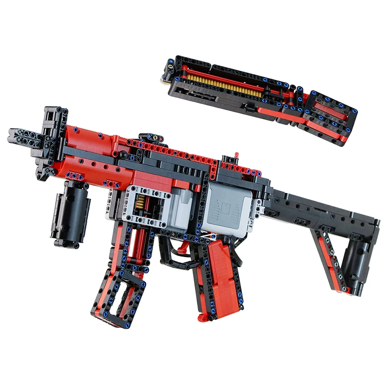 

MOC AK47 Building Block Model Upgrade Electric Toy Gun High-tech MP5 Submachine Gun Bricks Kids Outdoor Boys Toys Birthday Gifts