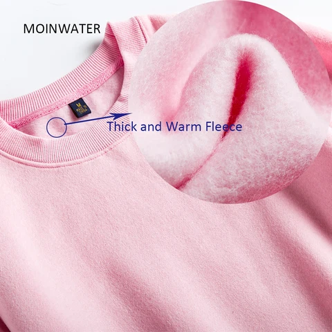 MOINWATER Women New Fleece Warm Hoodies Lady Casual Streetwear Sweatshirt Female Thick Tops Outerwear for Winter MH2013