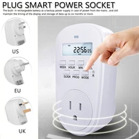 7 day weekly programmable digital plug timer switch time relay wall clock power socket