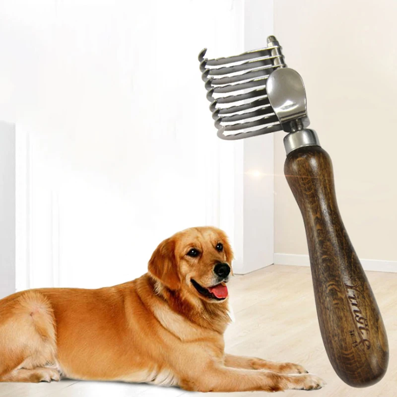 

Pet Dogs Grooming Brush Stainless Steel Knot Hair Shedding Remove Grooming Rake Comb Long Short Thick Hair Cats Grooming Tools