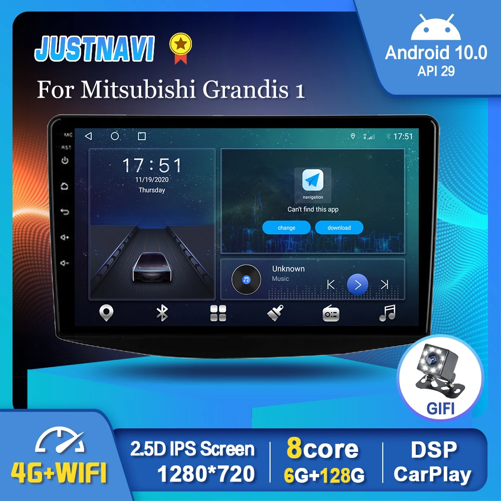 

Android 10.0 Car Radio For Mitsubishi Grandis 1 2003-2011 Autoradio Multimedia Video Player Navigation 6G 128G CarPlay No 2 Din