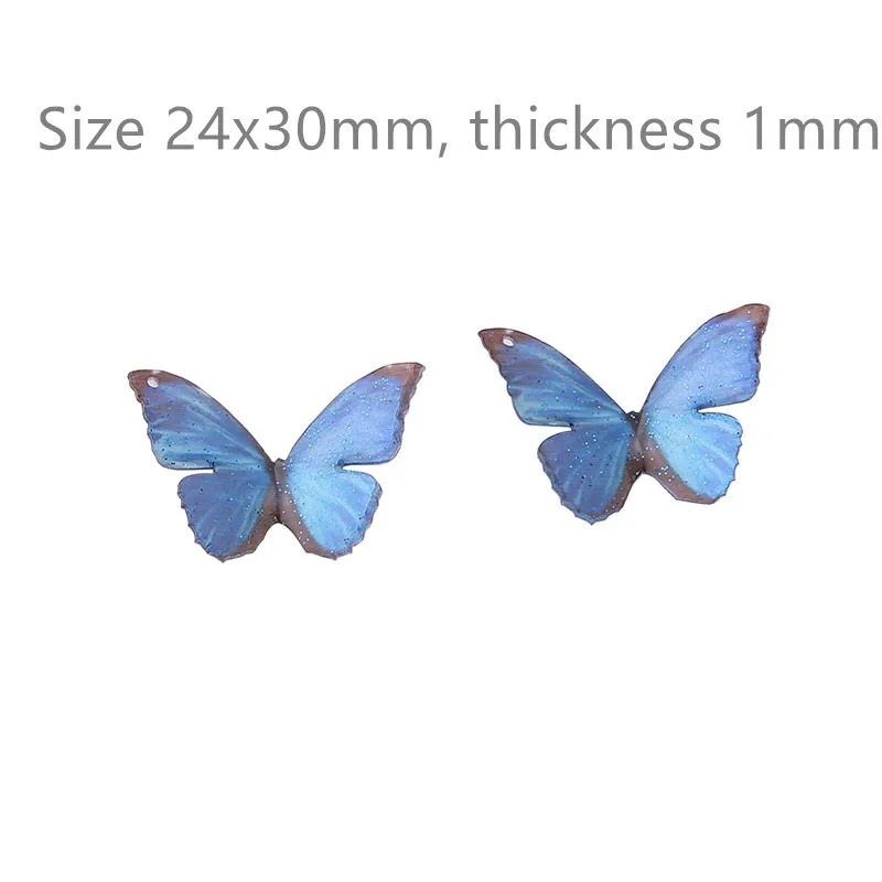 4 шт. японский Сказочный Стиль блестящие акриловые милые серьги бабочки для