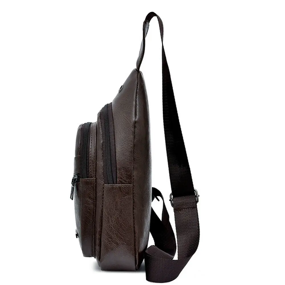 Мужская нагрудная сумка кожаный рюкзак через плечо для улицы школьный |