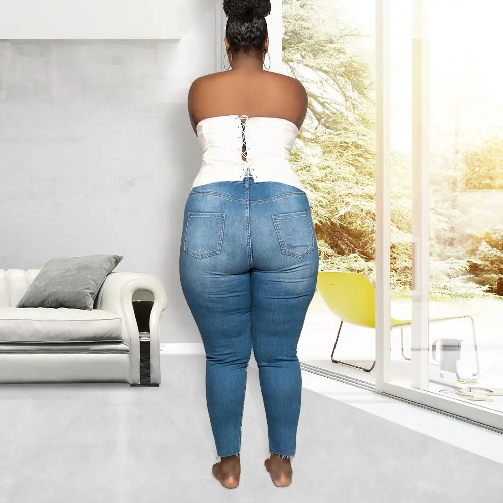 

Fashion Oversize Women Casual Jeans High Waist Zipper Fly Bodycon Double Side Beads Split Pencil Pants For Streetwear Autumn