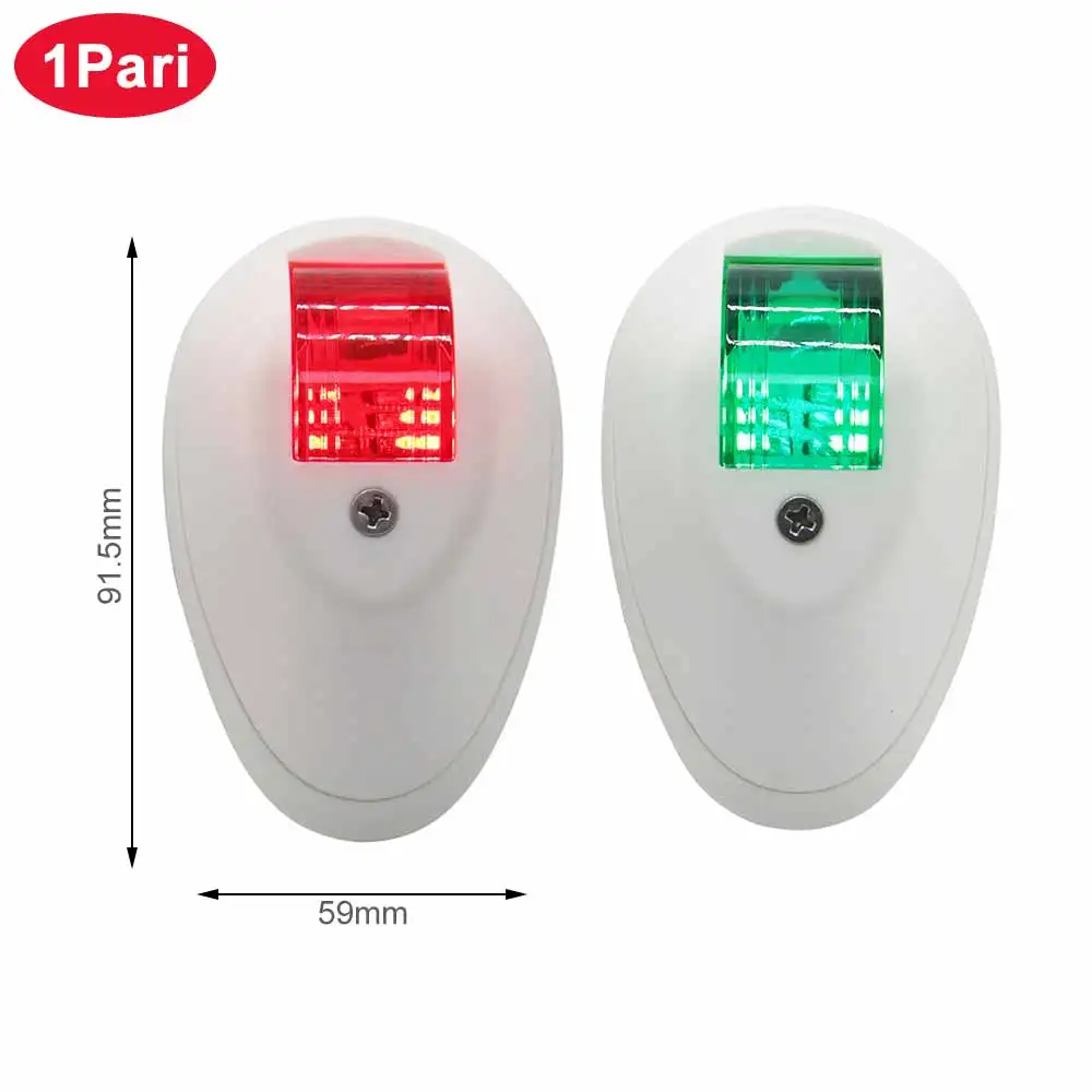 

2pcs Boat Navigation Light Green and Red Signal Light Waterproof Marine LED Port Side and Starboard Light for Boat Yacht Skeeter