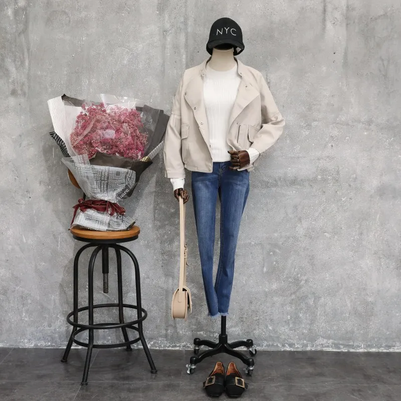 Весна и осень 2009 Новые корейские женские Короткие Куртки из искусственной кожи