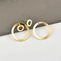 ear simple jewelry round earrings new ear studs minimalist gold color earring circle for women