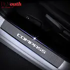 Автомобильная Накладка на порог для JEEP Compass, светоотражающая 4D Наклейка из углеродного волокна, автомобильные аксессуары для порога Педали 4 шт.компл.