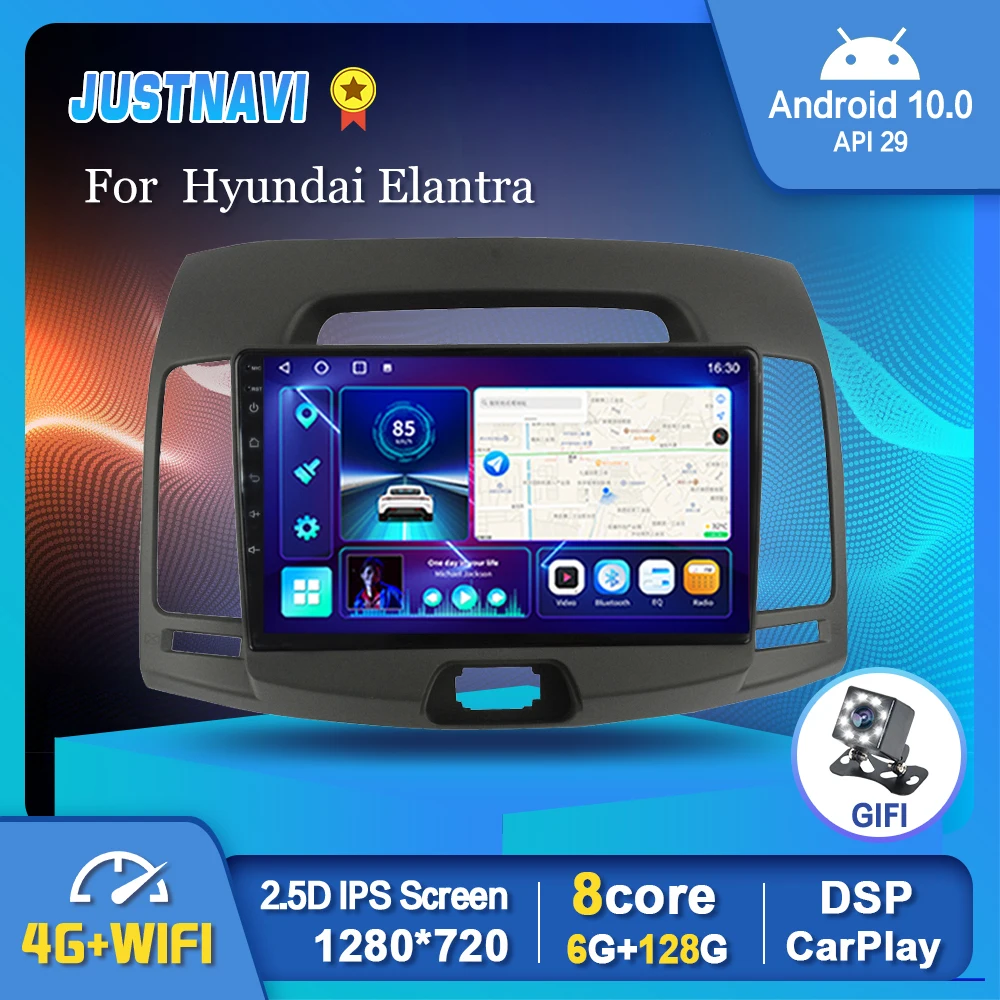 

For Hyundai Elantra 2006-2009 2010 Car Radio DSP Android 10.0 Multimedia Player HD Navigation GPS Video Carplay Auto DSP OBD BT