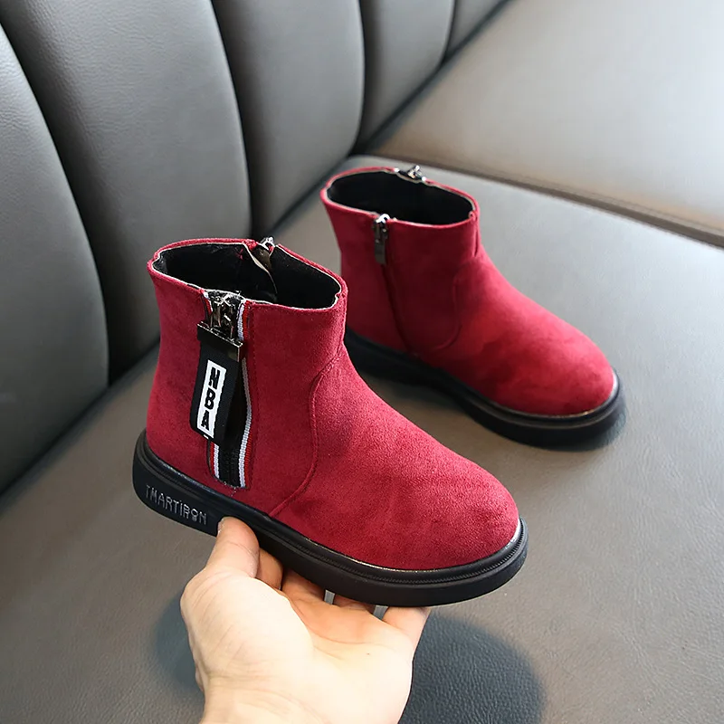 Ботинки мартинсы для девочек новинка 2020 осенне зимние замшевые детские ботинки в