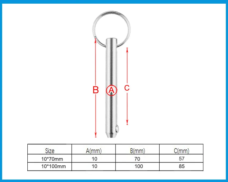 Быстроразъемные штифты М10 из нержавеющей стали 316 для лодок 2 шт. | Обустройство