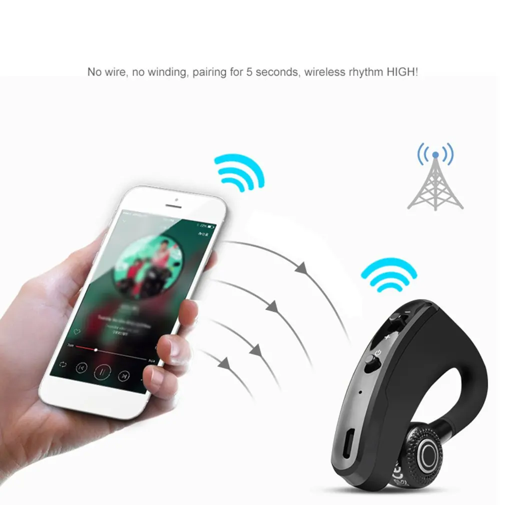 

V9 Bluetooth Wireless Headphones Handsfree Headset Business Headset Drive Call Sports Earphones for iPhone /huawei/ xiaomi