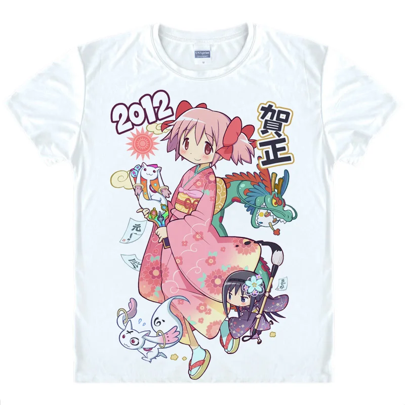 Футболка с мультяшным принтом по мотивам игры Puella Magi Madoka Magica футболки Kaname Miki Sayaka