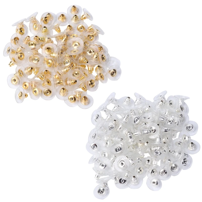 

100Pcs Hypoallergenic Bullet Earring Back Safety Clutch with Pad Accessories New
