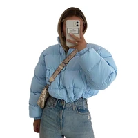 women jacket solid puffer cotton padded zip up coat turtleneck adjustable waist casual streetwear autumn winter clothes