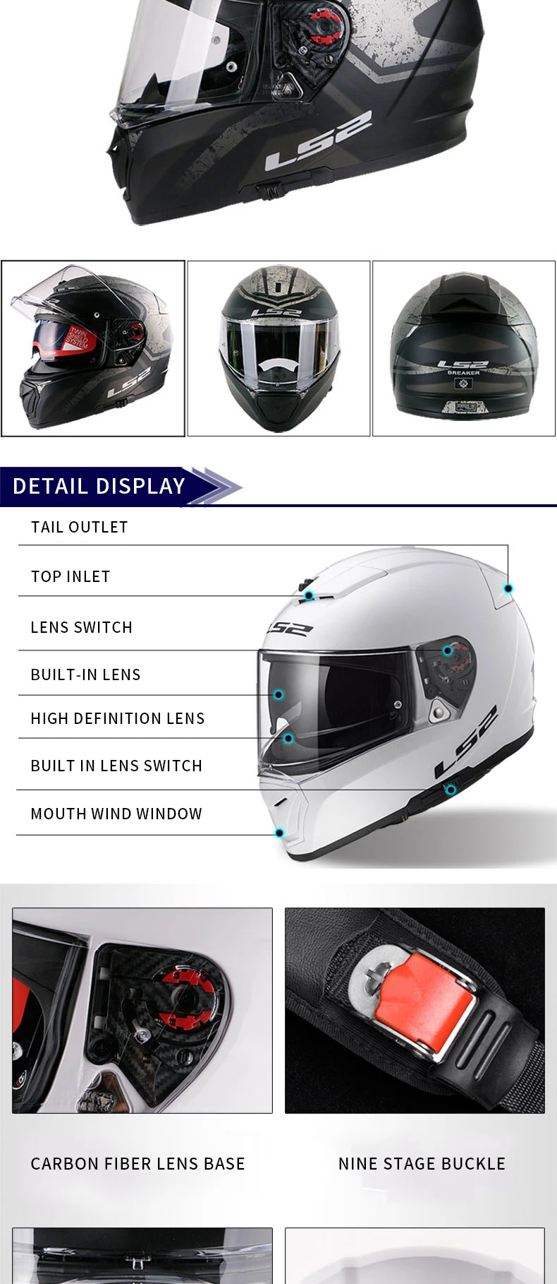 LS2 выключатель moto rcycle шлем moto LS2 FF390 хром полный лицо двойной объектив модульные Шлемы casco с бесплатной Pinlock