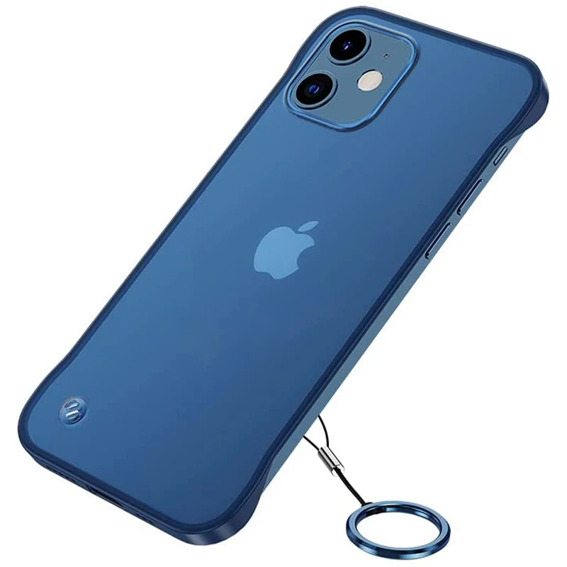

Ultra Thin Hard PC Frameless With Ring Translucent Phone Case For iPhone 11 12 13 Pro Max X XR XS 12 13 Mini 7 Back Cover Shell