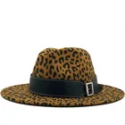 Панама с леопардовым принтом для мужчин и женщин, Панама из 2020 шерсти и фетра, джазовая Федора, зернистая кожа, официальная декоративная шапка-трилби