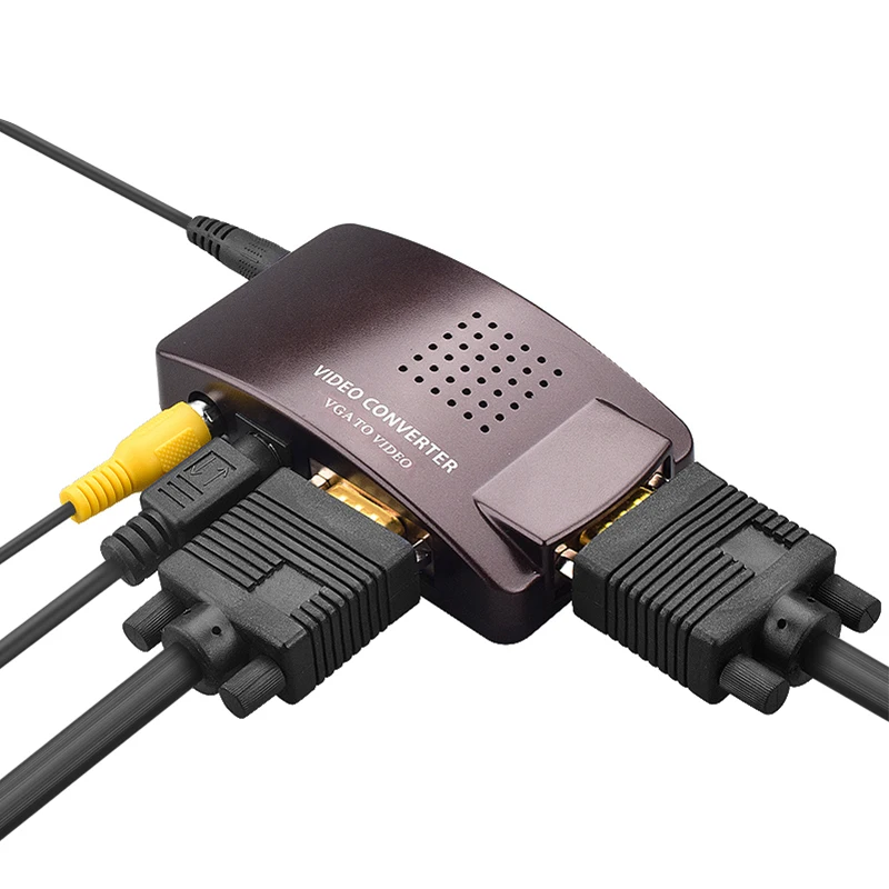 Композитный S видео преобразователь VGA папа AV RCA адаптер для DVD DVR VCR ноутбука ПК к