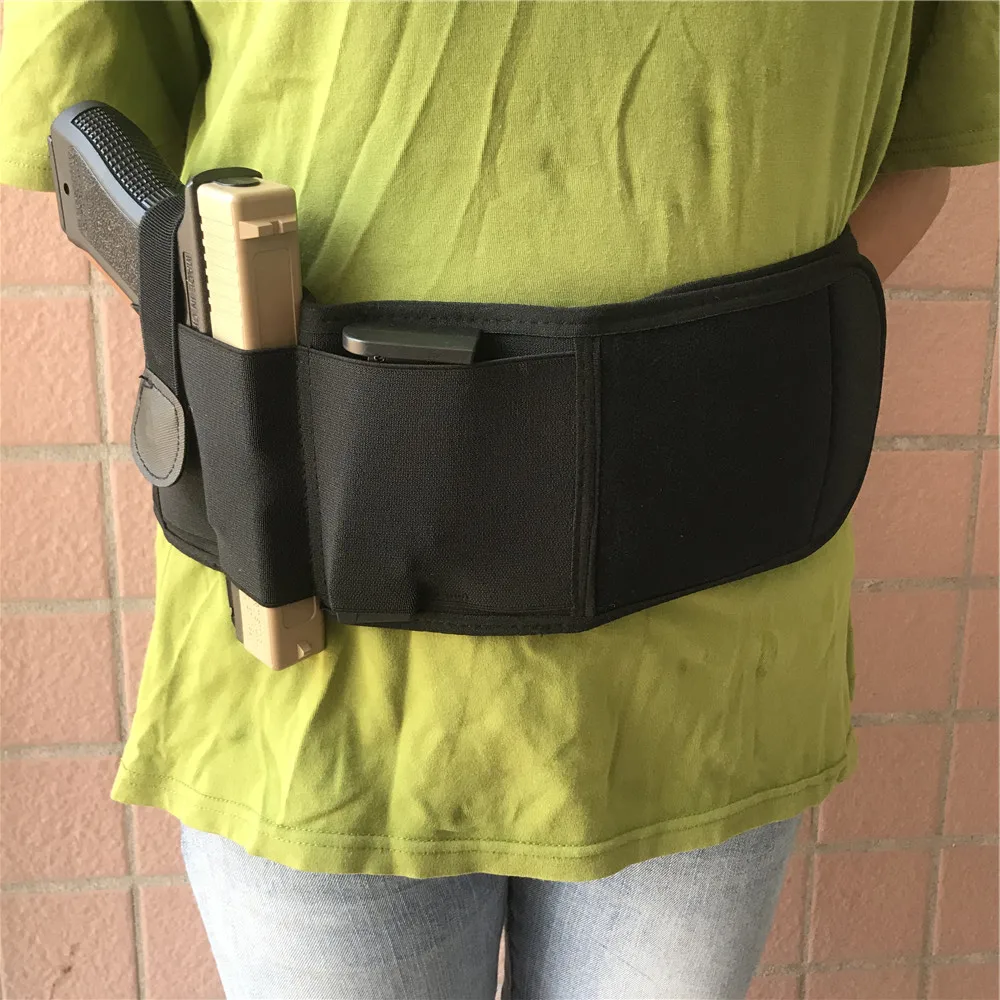 

Тактическая кобура для пистолета эластичный пояс для скрытого ношения держатель пистолета подходит для Glock 17 пояс для живота кобура