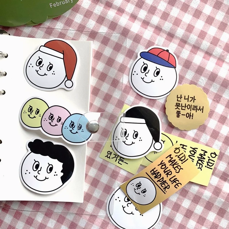 

South Korea's INS with A Lovely Round Cartoon Smiling Face Oh Lolly Day Stickers Hand Zhang Mobile Phone Charging Treasure Paste