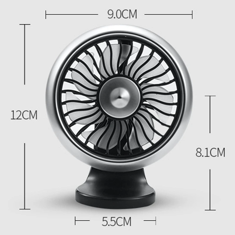 

Car Center Console USB Silent Mini Fan Cool Black 12W 8.5*5cm ABS Plastic Car Interior Supplies 2 Color 2021 New Hot 1pc