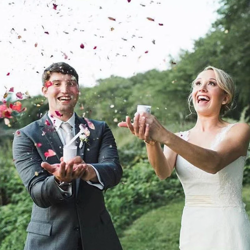 Ручная толкающая разноцветная любовь измельченная бумага трубка Свадебная