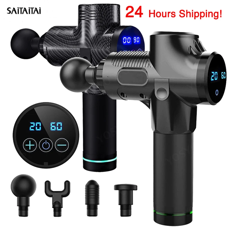 STT LCD Display Massage Gun Deep Muscle Massager Pain Body Exercising Relaxation Slimming Shaping Relief | Красота и здоровье