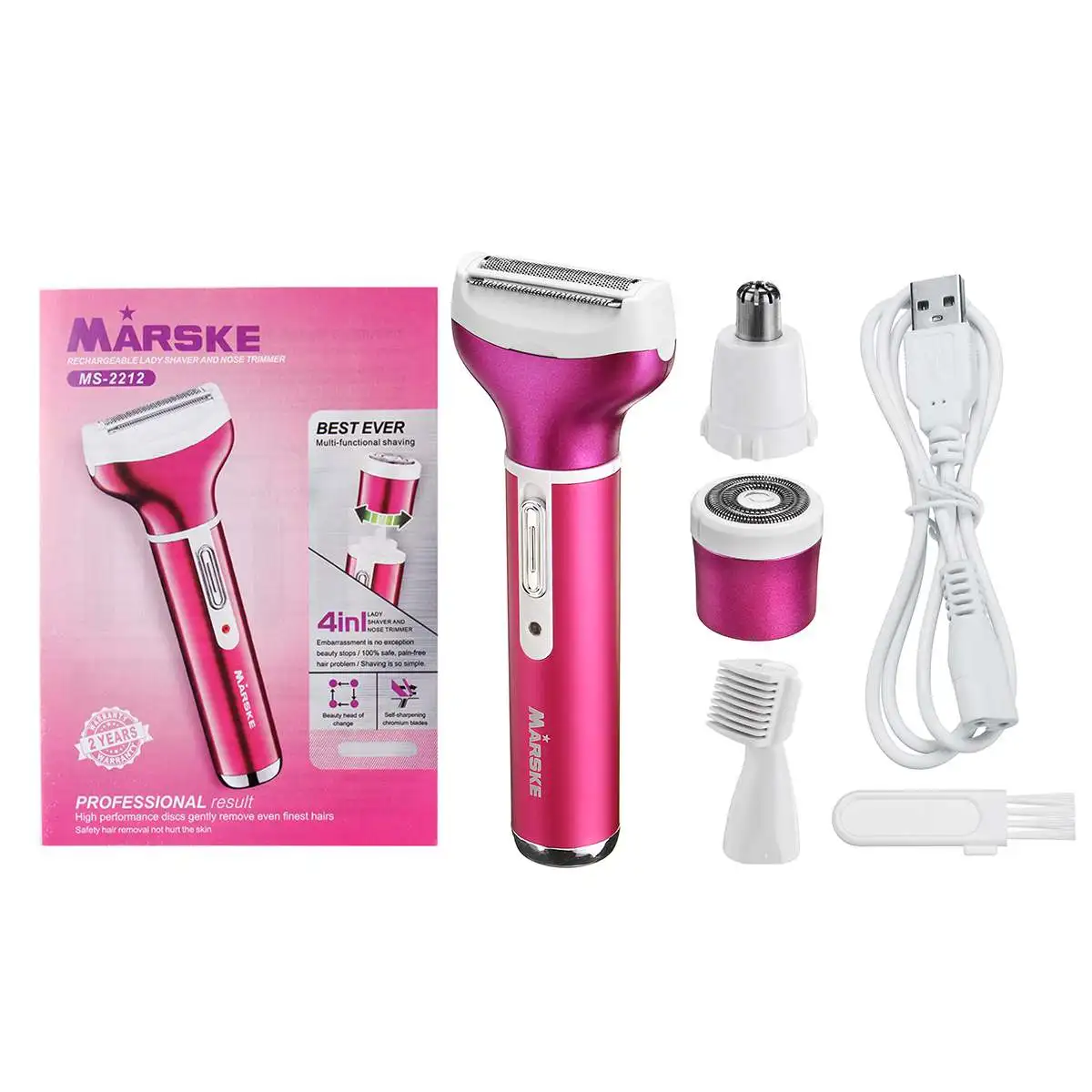 

4 IN 1 Electric Eyebrow Trimmer Nose Ear Trimmer Removal Lady Shaver Epilator Painless Portable Hair Remover Women depilator