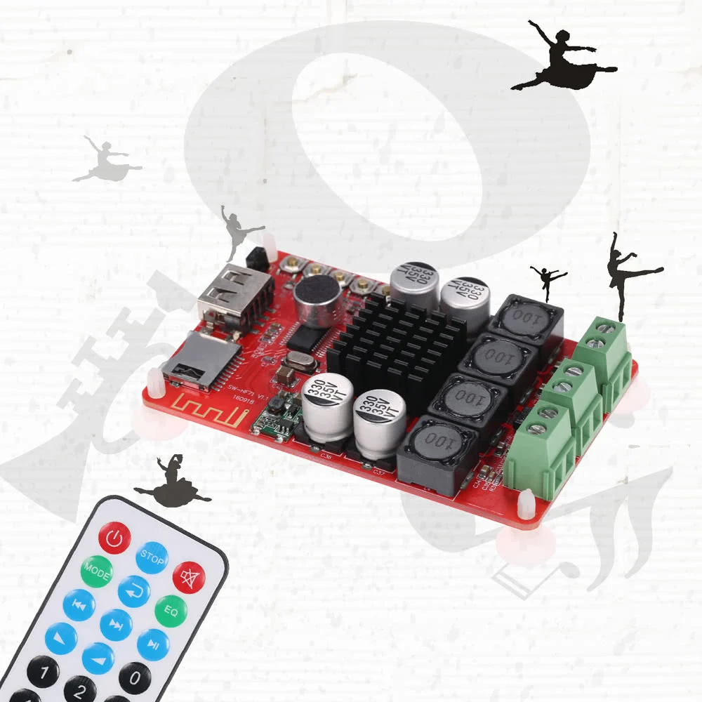 

TPA3116 2*50 Вт беспроводной Bluetooth 4,0 аудио приемник плата стерео модуль усилителя DC 8-26 в с пультом дистанционного управления