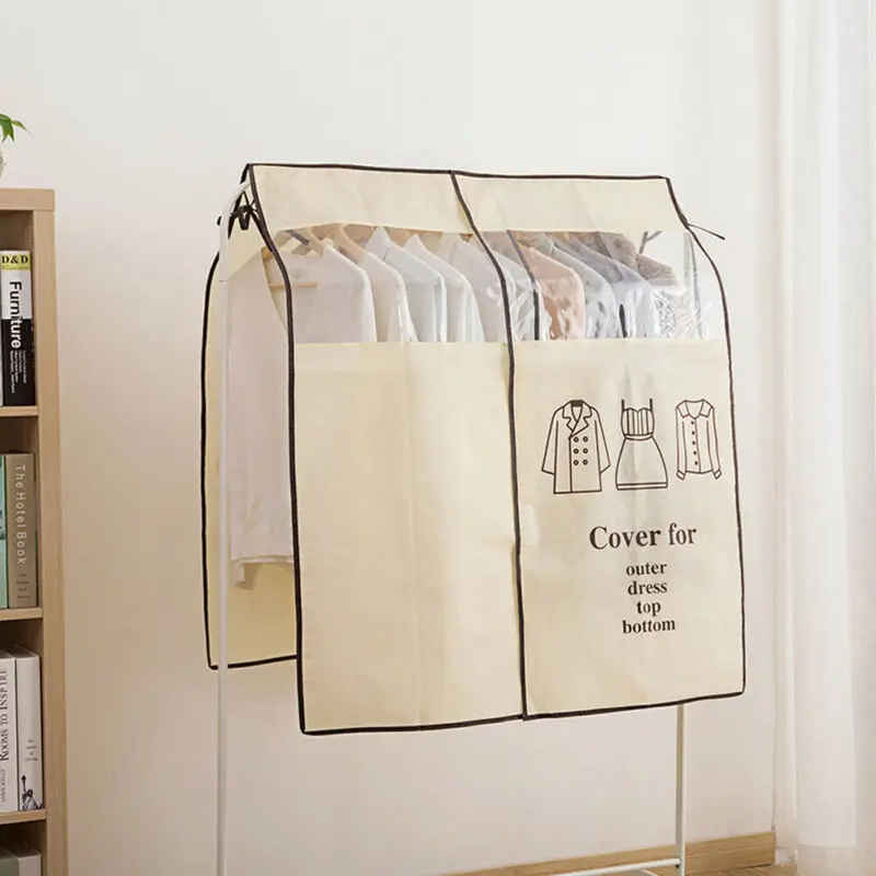 

Hot Clothes Hanging Garment Dress Clothes Suit Coat Dust Cover Home Storage Bag Pouch Case Organizer Wardrobe Hanging Clothing
