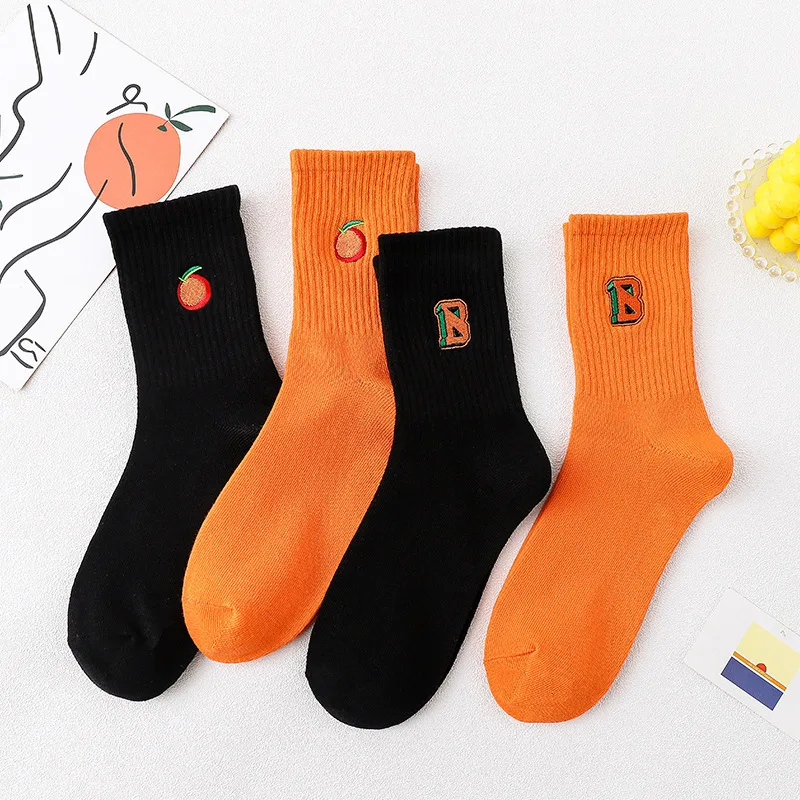 

Spring and Summer Trend Women's Socks Cartoon Print Tube Socks Breathable All-match Women's Cute Socks Simple Japanese Fashion