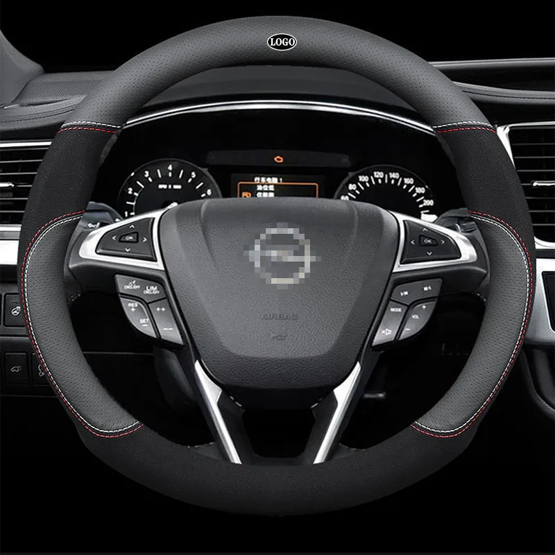 

Genuine Leather Car Steering Wheel Cover 15 inch/38cm for OPEL Antara Astra GTC Zafira Insignia Meriva Karl Corsa Grandland 2019
