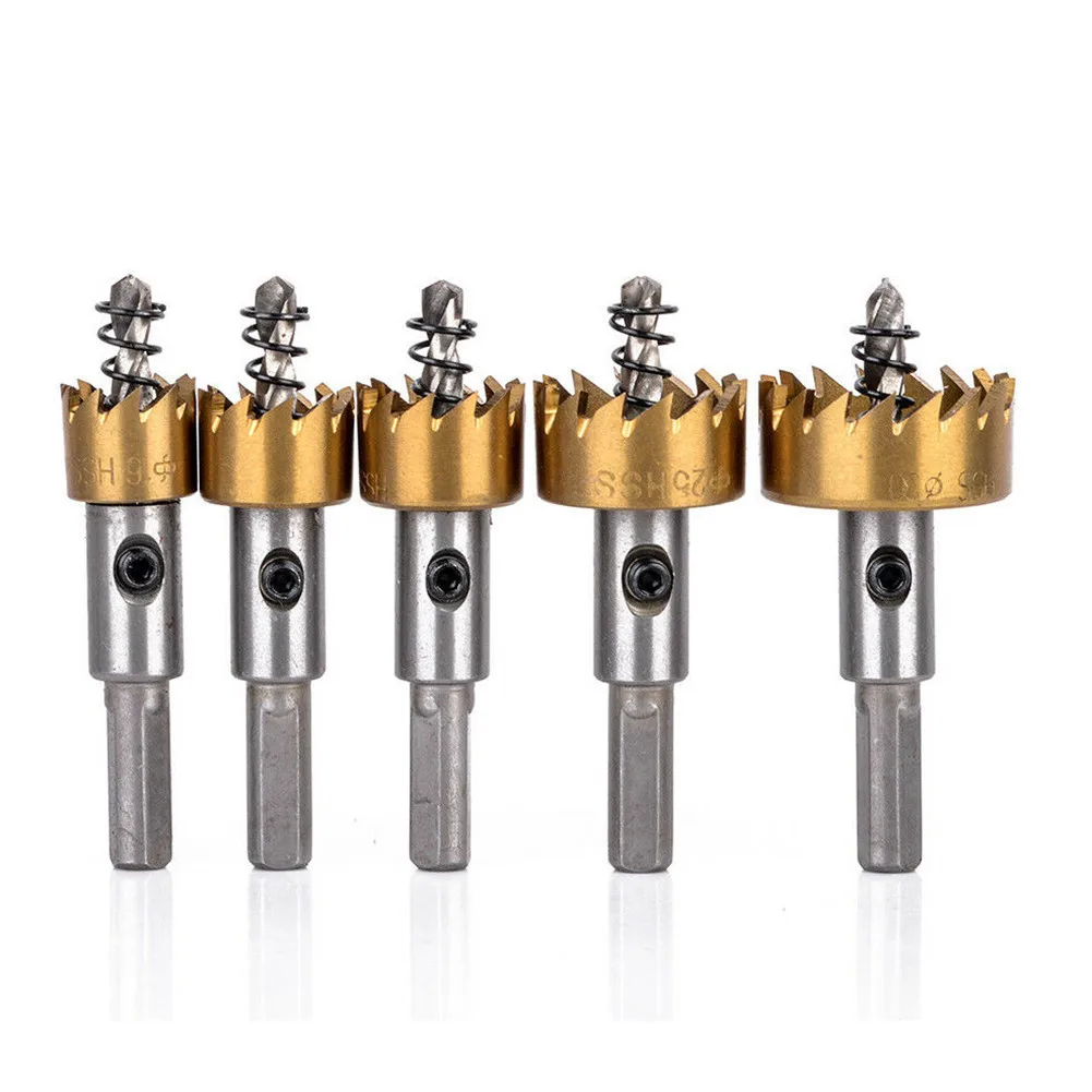 

5 Pieces Of Drill 16-30 Mm High Speed Steel Drill Bit Hole Opener Set Cutter Wood Metal Hole Opener