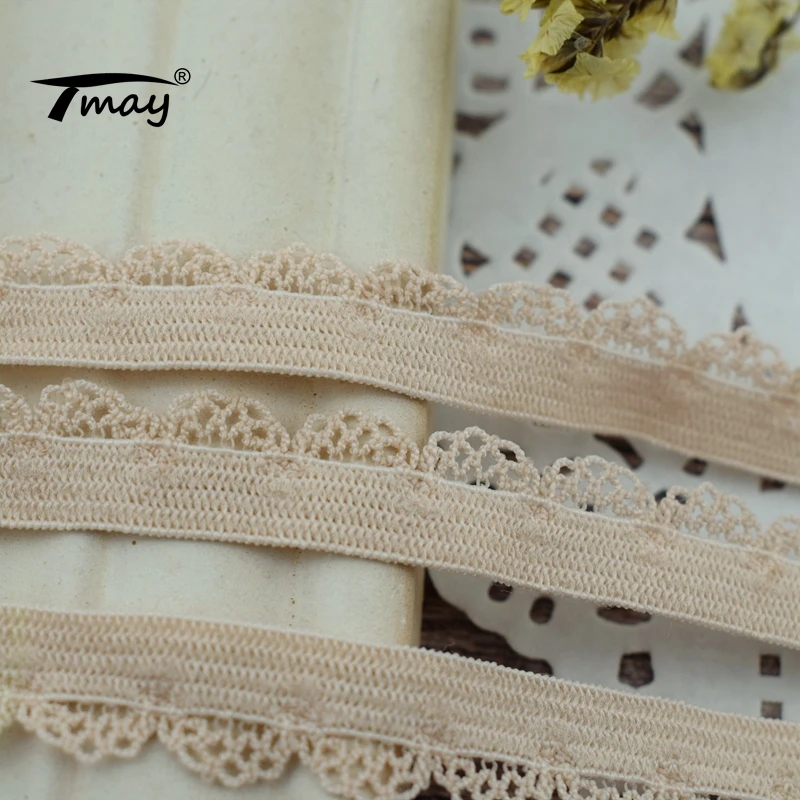 Эластичные ленты #1717 абрикосового и кремового цвета резинки для волос сетчатые