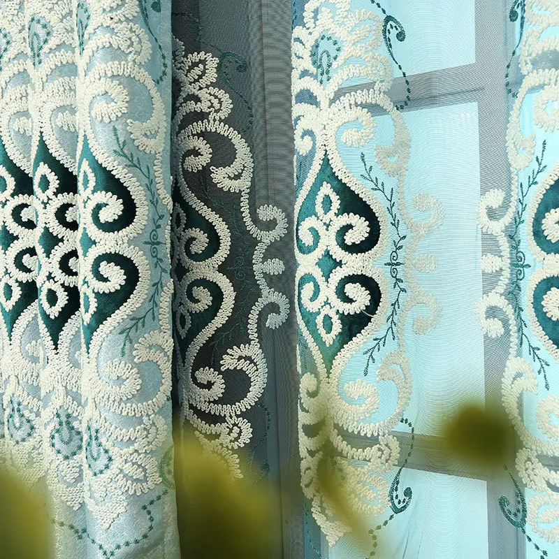 

European Style High-grade Embroidery Tulles for Living Dining Room Bedroom.