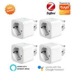 Штепсельная Вилка европейского стандарта умная розетка Zigbee 16A 3500W Мощность розетки Электричество монитор Tuya дистанционного Управление таймер работать с Alexa Google Home