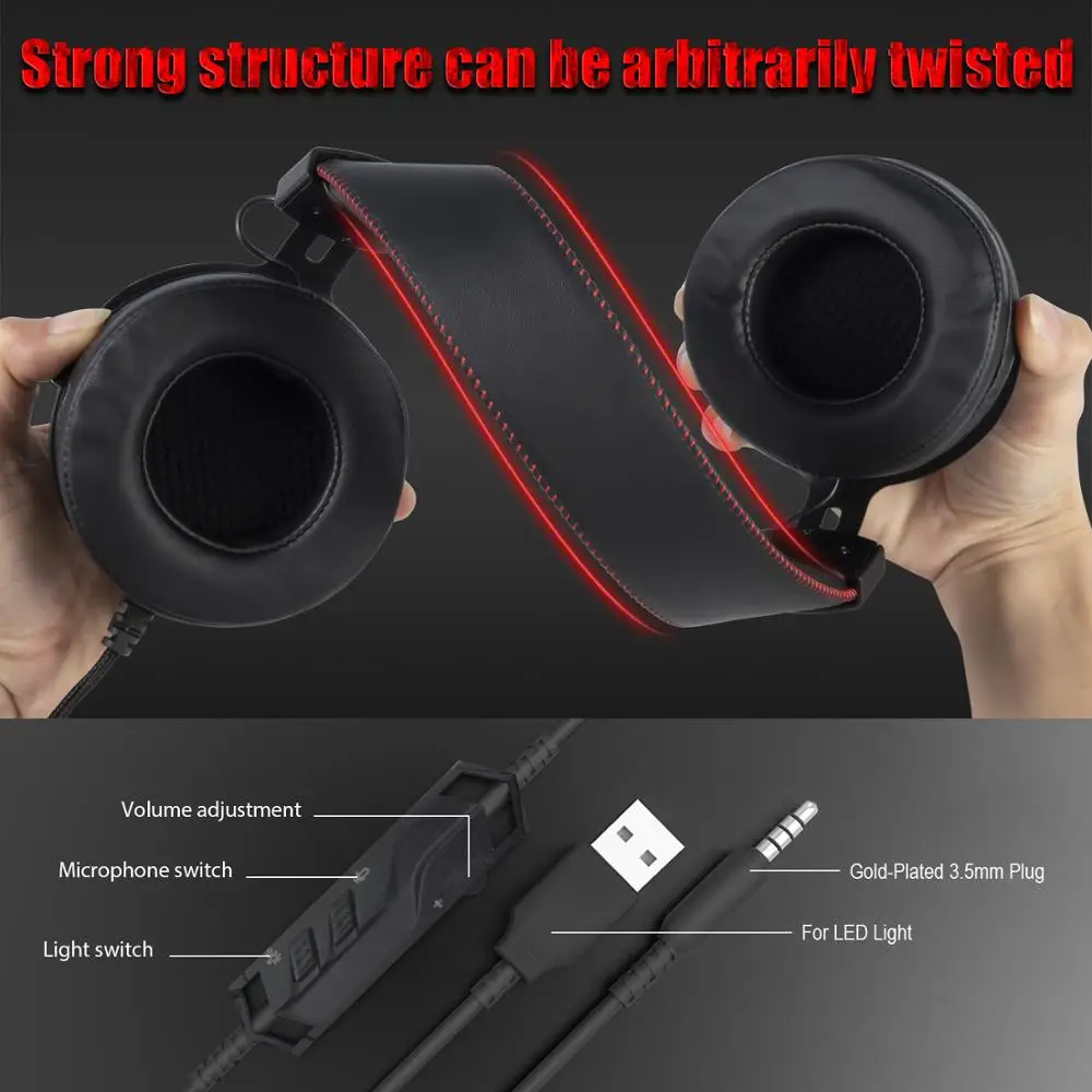 Игровая гарнитура для мобильных компьютерных игр с микрофоном и шнуром |