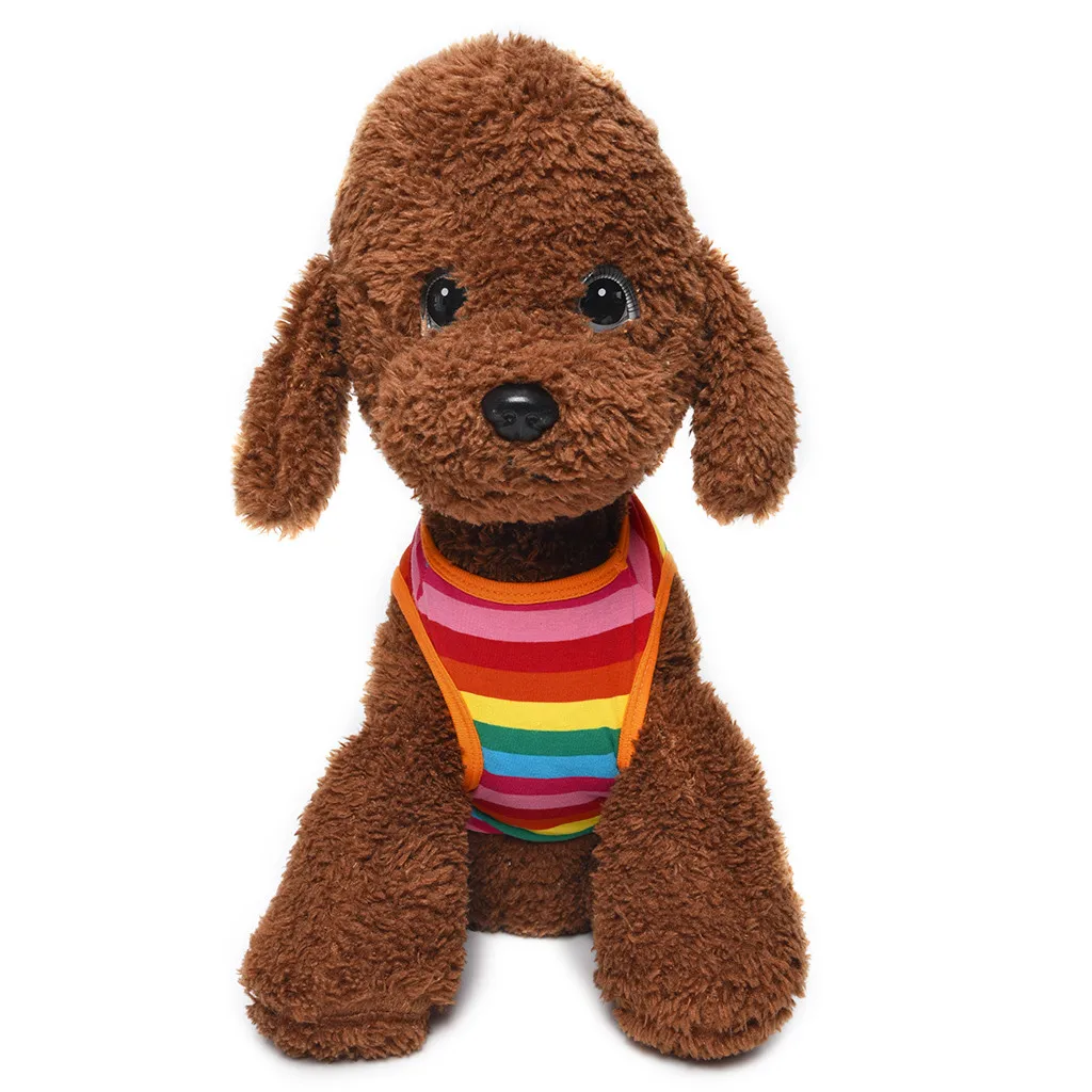 Новый модный жилет для домашних животных лето и осень радужные полосы Одежда