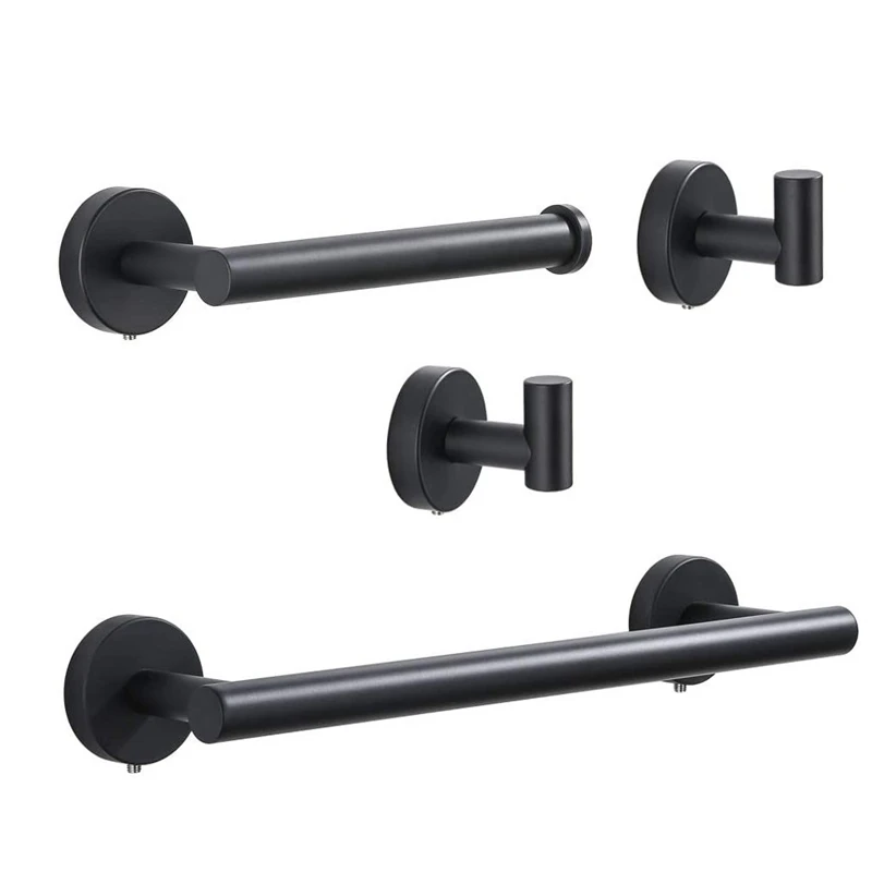 

Вешалки для полотенец из нержавеющей стали, аксессуары для ванной комнаты, крючки для полотенец, поручни для полотенец, черные держатели дл...