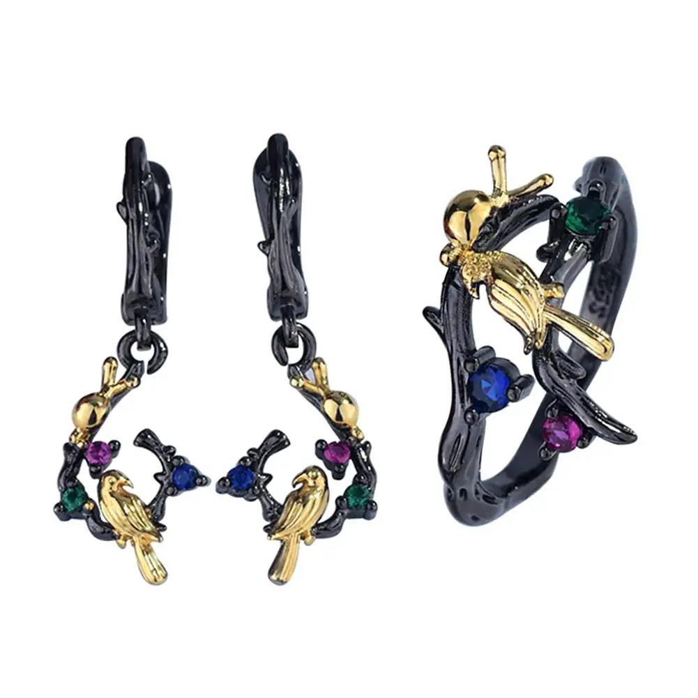 Женское романтическое кольцо с голубым кубическим цирконием винтажное