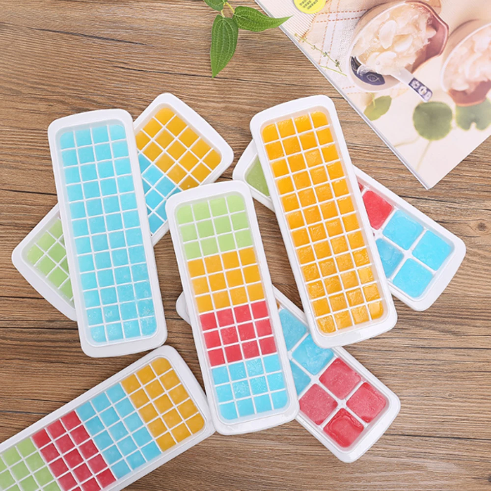 

12/48/60 Grids Ice Cube With Lid Eco-Friendly Cavity Tray Ice Cubes Small Fruits Mold Ice Maker For Ice Cube Making