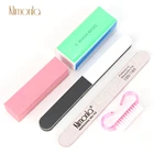 1 Набор Klimonla наборы для маникюра серые прямые 100180 Грит пилка для ногтей четыре стороны полированный блок Чистящая Щетка Уход за ногтями шлифовальные инструменты