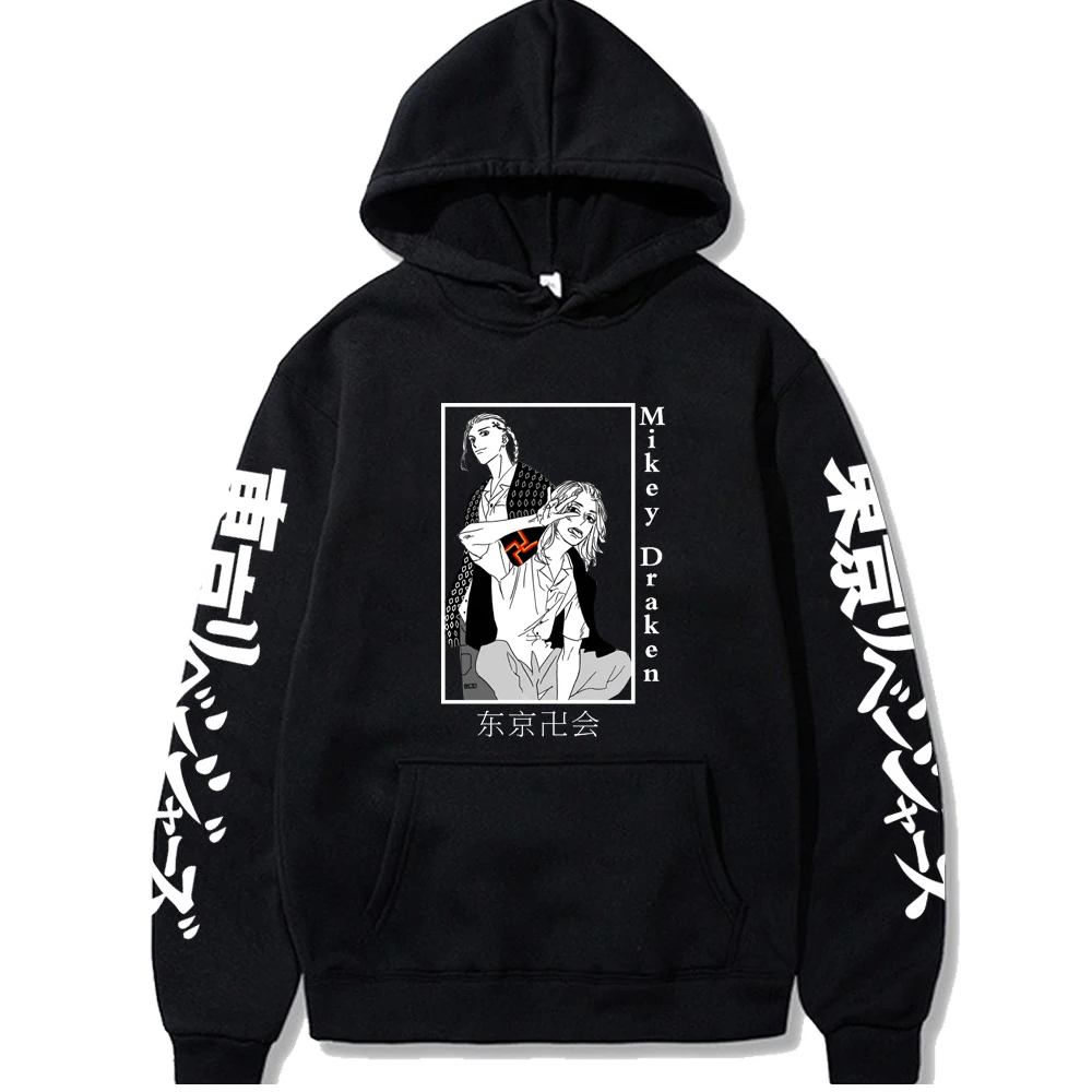 

Tokyo Avengers Cool Hoodies Tops Mikey Draken Clothes Autumn Loog Sleeve Sweatshirt Hoodie Men Women