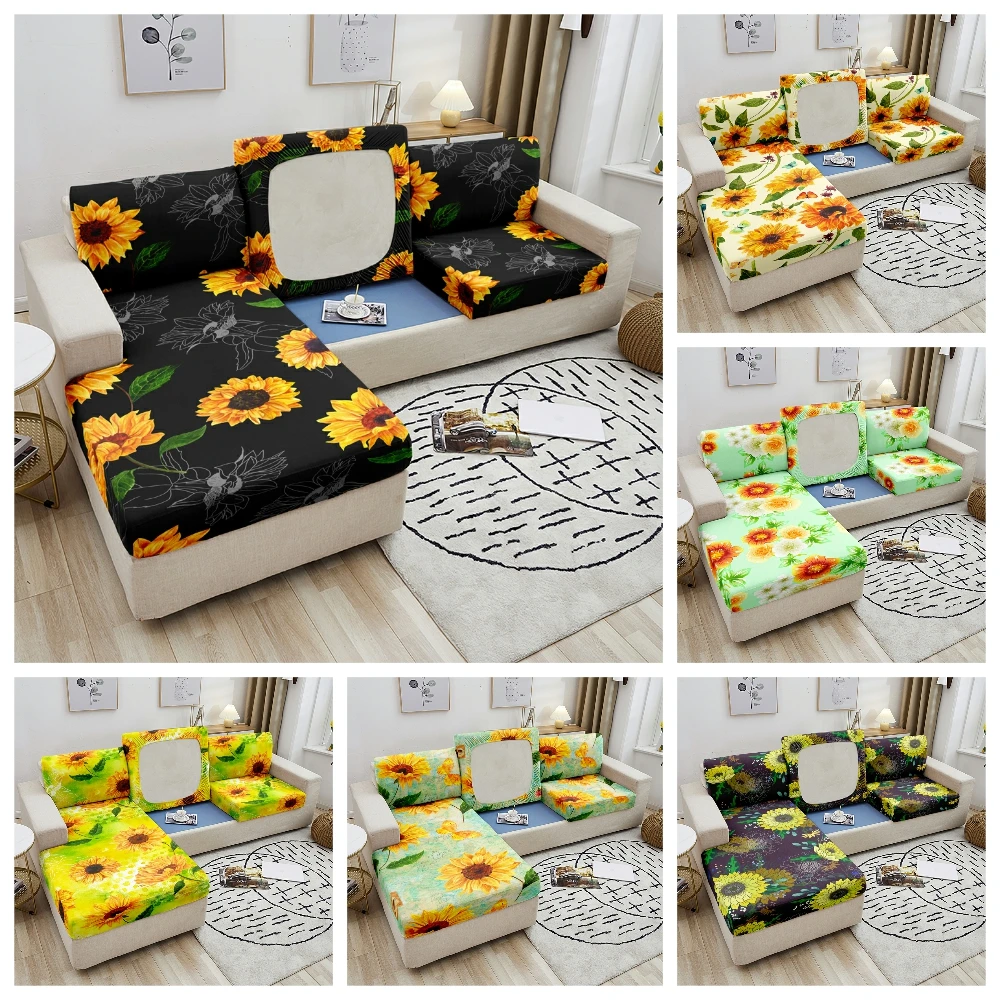 

Sunflower Sofa Seat Cover Removable Washable Cushion Cover For Furniture Protector Chaise Longue Slipcover Couch Covers