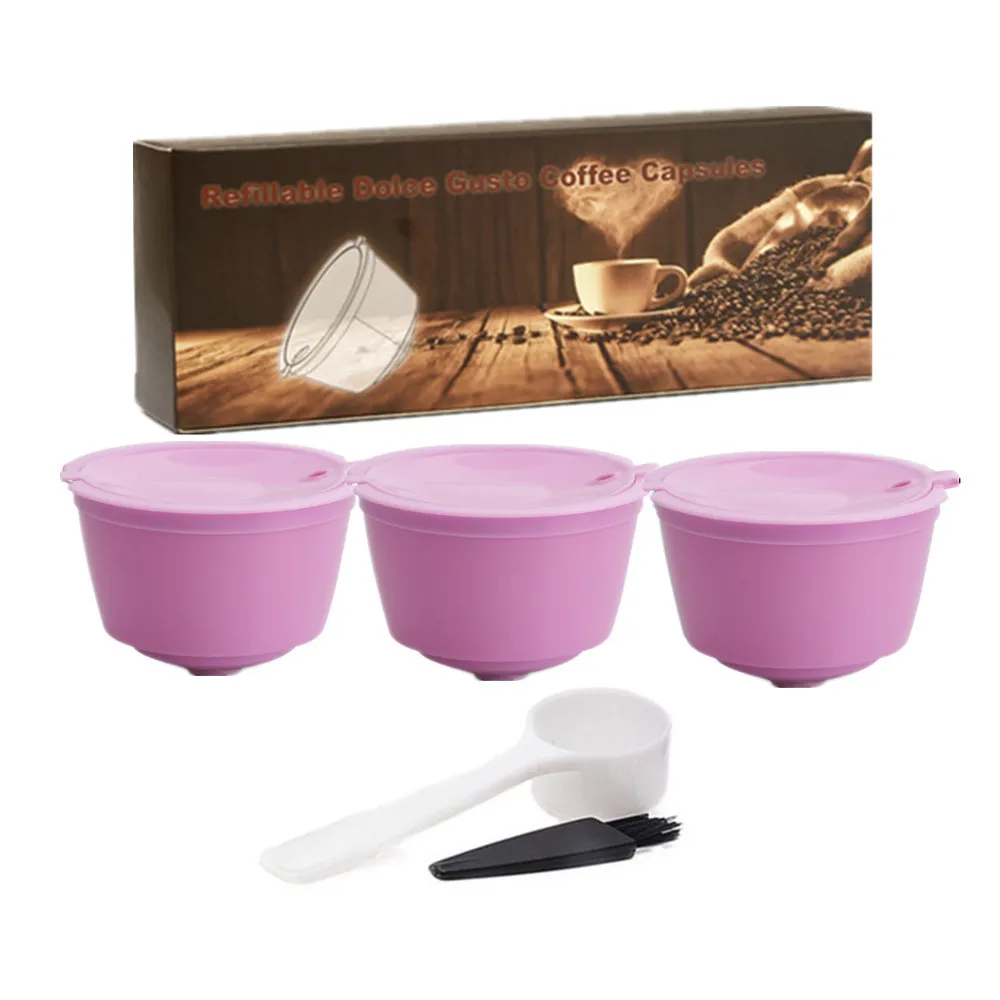 1st Pink 3 шт Dolci Gusto многоразовые кофейные капсулы фильтр Basker многоразовые 200 раз капсула капельница для dolcegusto получить кисточку ложка - Цвет: 1st Pink