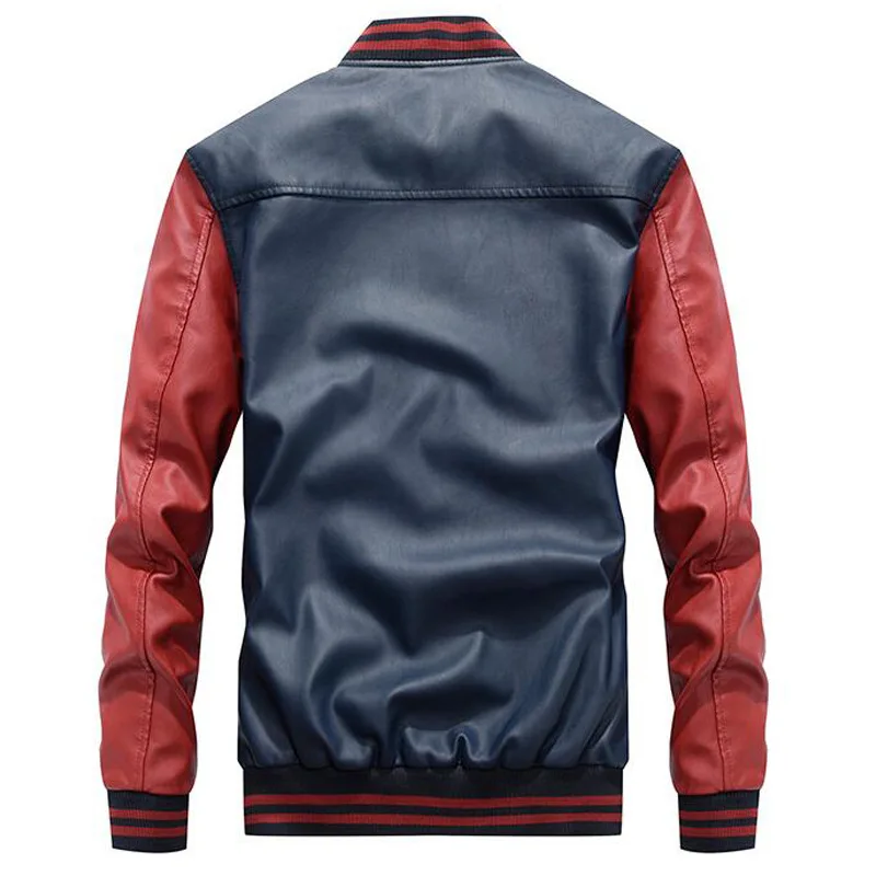 

Vogue Nice Autum Pop Fashion Men Leather Jacket Boy Street Wear Baseball Jackets Man Thick Coat Casual Jaqueta Masculina 5XL