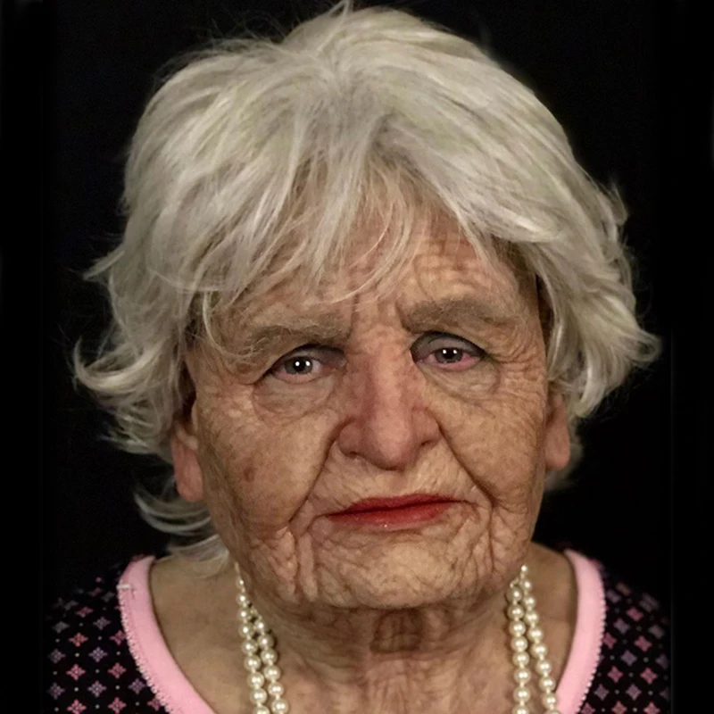 

Newly Halloween Party Headgear Old Woman Full Mask Halloween Headgear Silicone Elastic Headgear Masquerade Party Drop Shipping